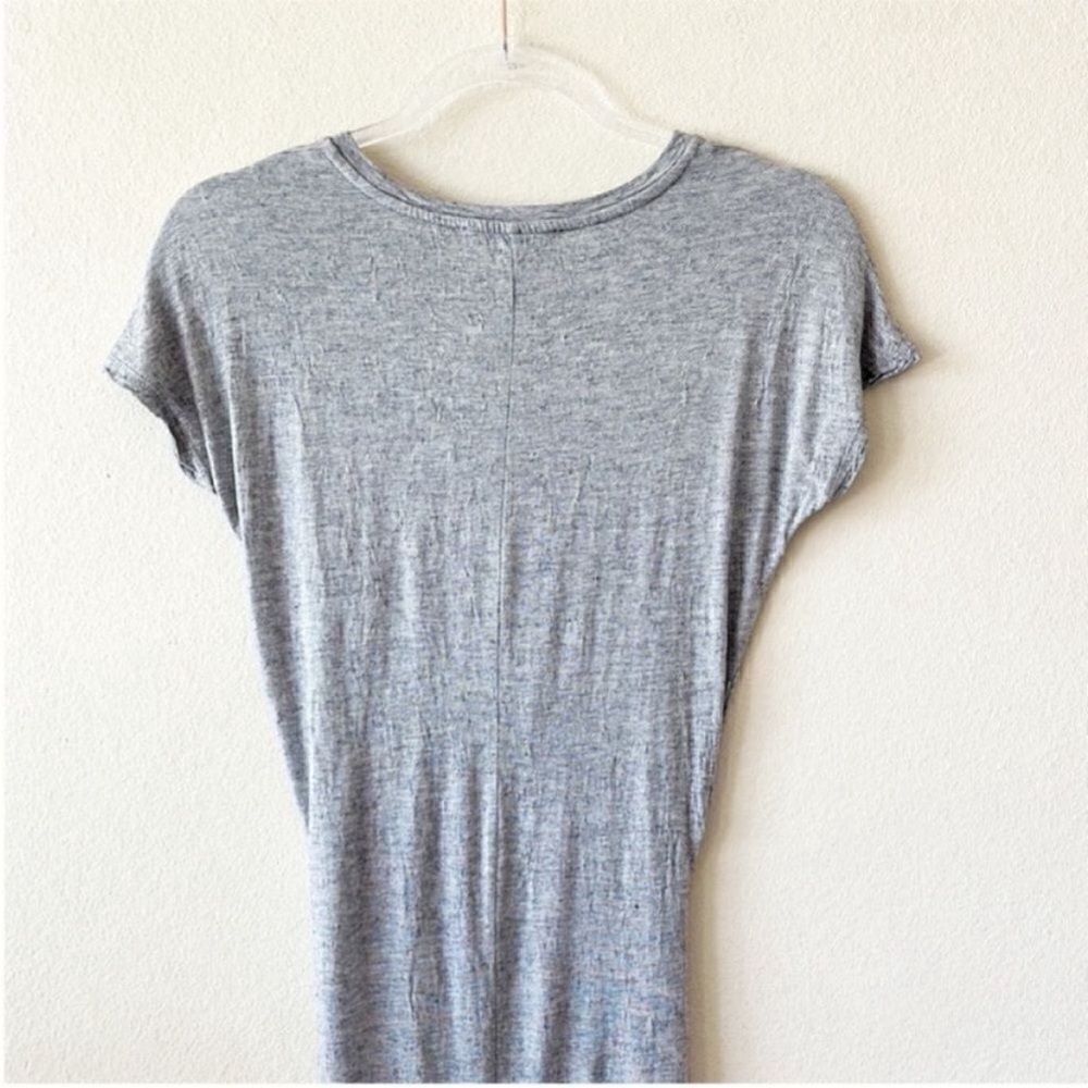 AllSaints Gray Knot Front Midi Dress Short Sleeve Casual Chic - Picture 6 of 9
